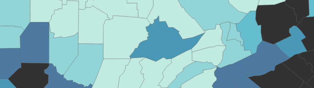 PA Confirmed Cases by County 4/7/2020.